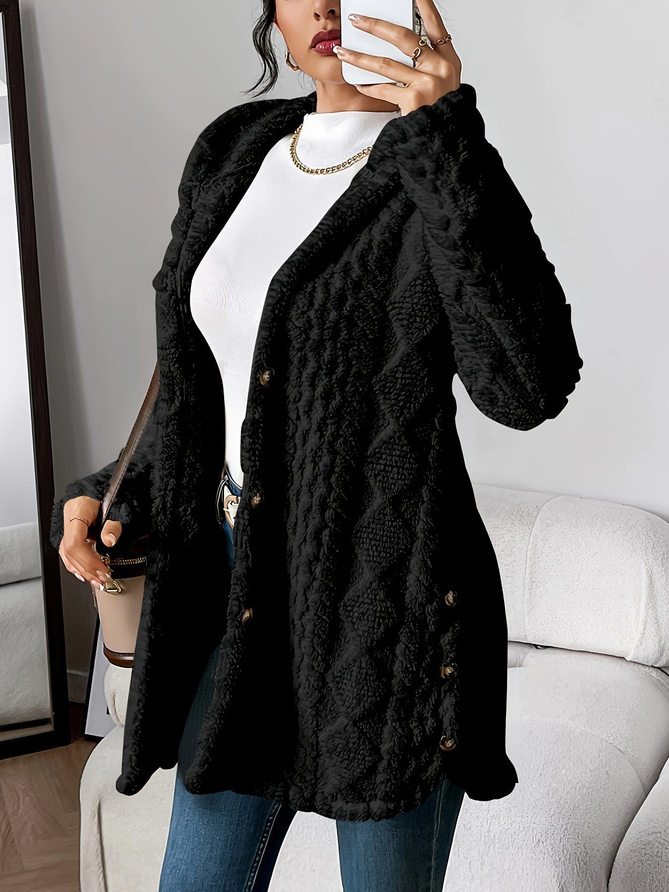 Cozy Knit Hooded Cardigan