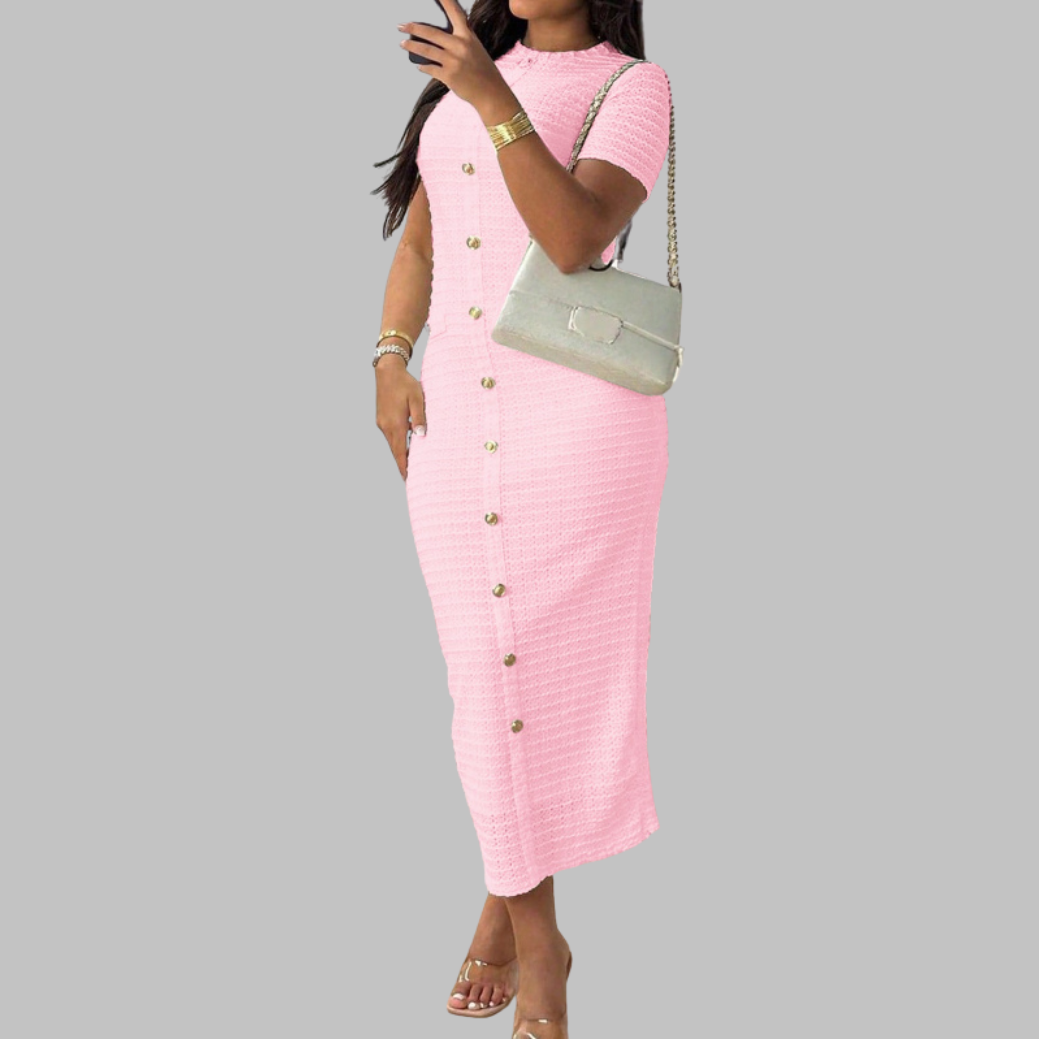 Stylish Round Neck Casual Dress