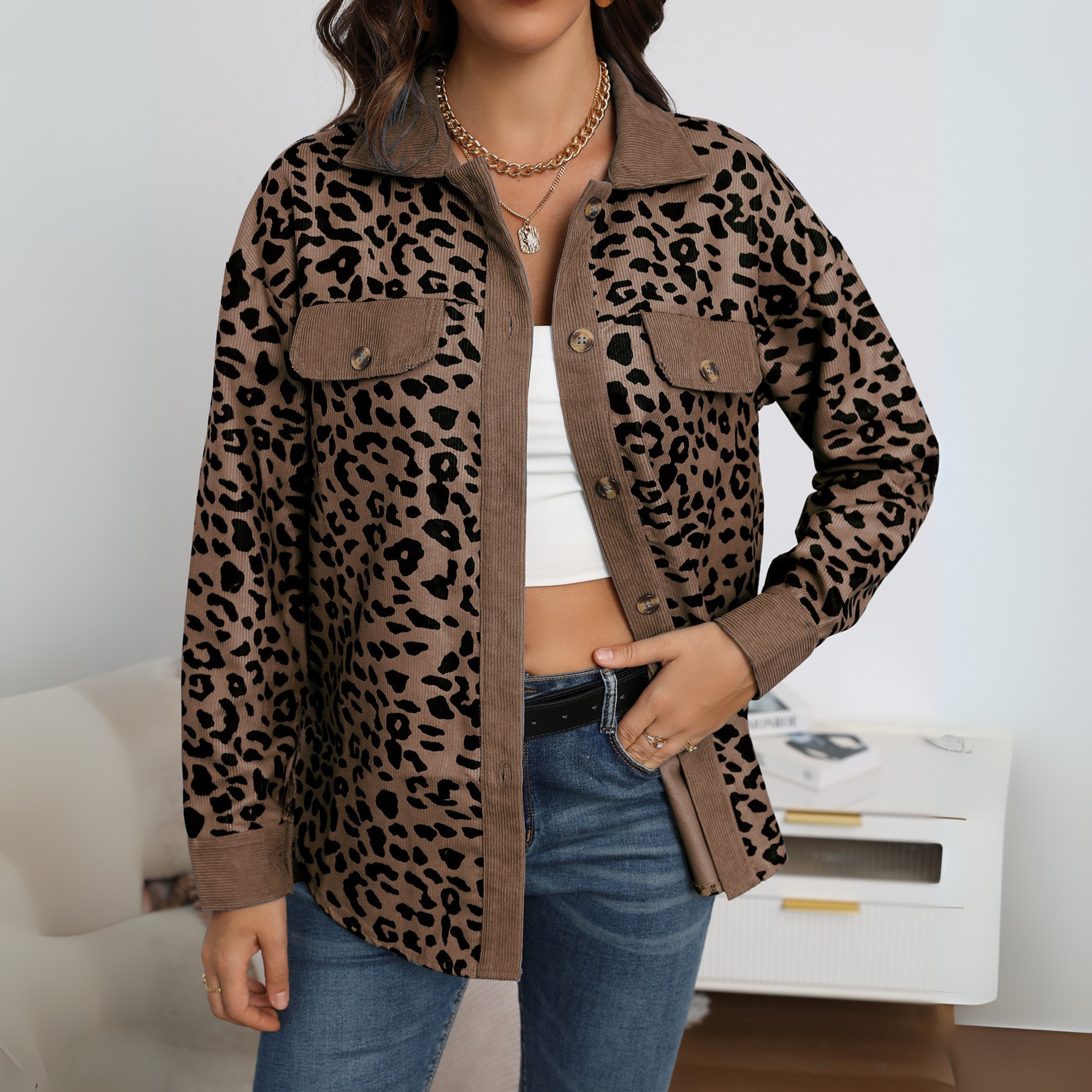 Bold Casual Leopard Jacket