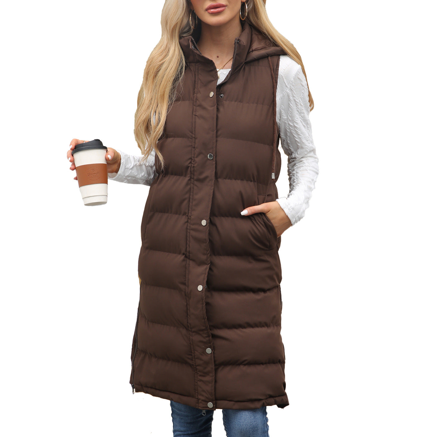 Women’s Long Hooded Vest