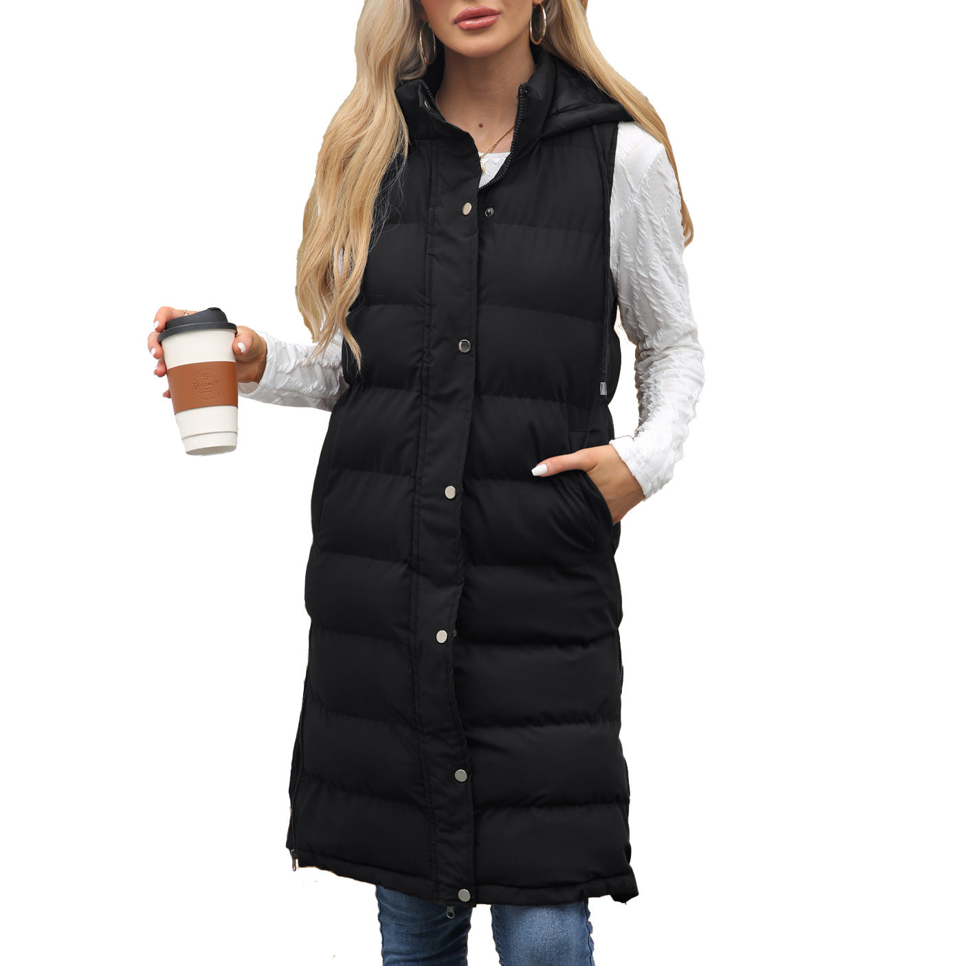 Women’s Long Hooded Vest