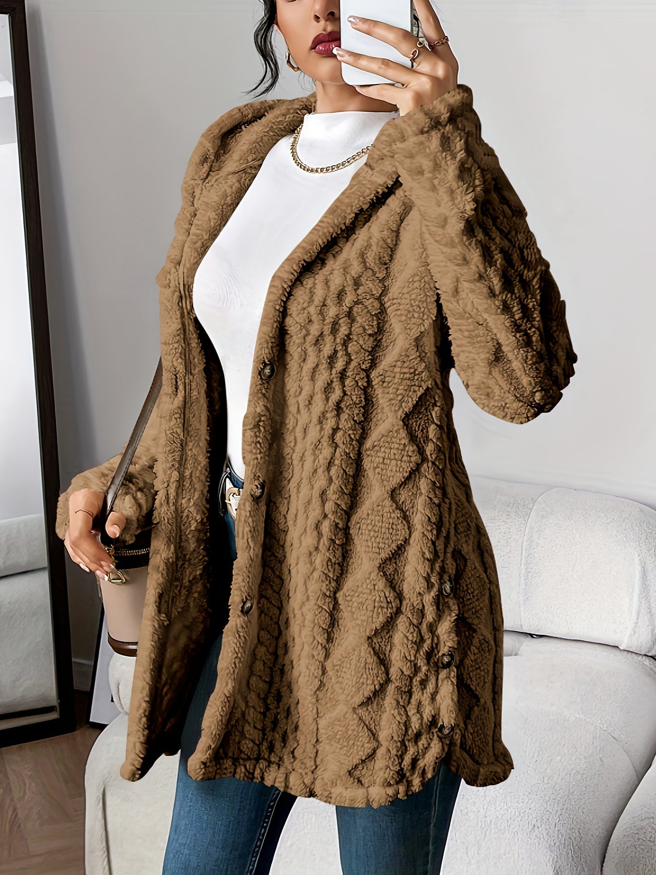 Cozy Knit Hooded Cardigan