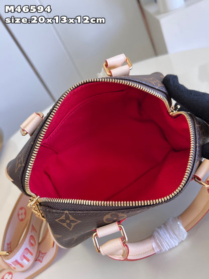 Louis Vuitton Speedy Bandouli¨¨re 20 Monogram Pink Strap - 20.5 x 13.5 x 12.0 cm