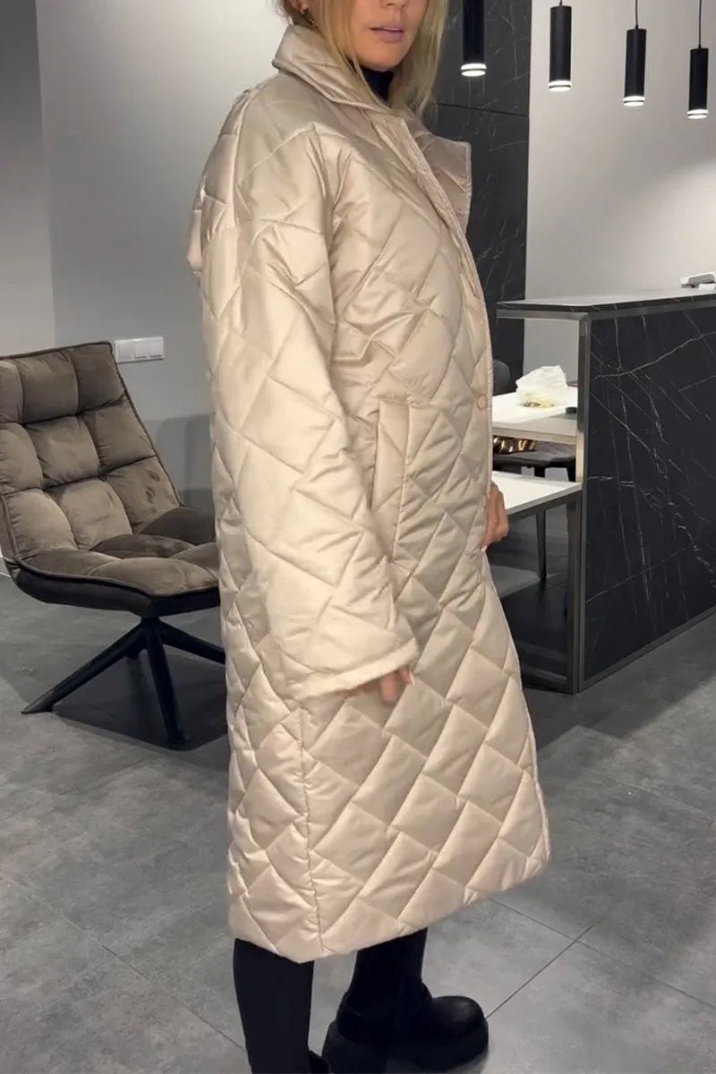 Luxe Quilted Mid Length Coat