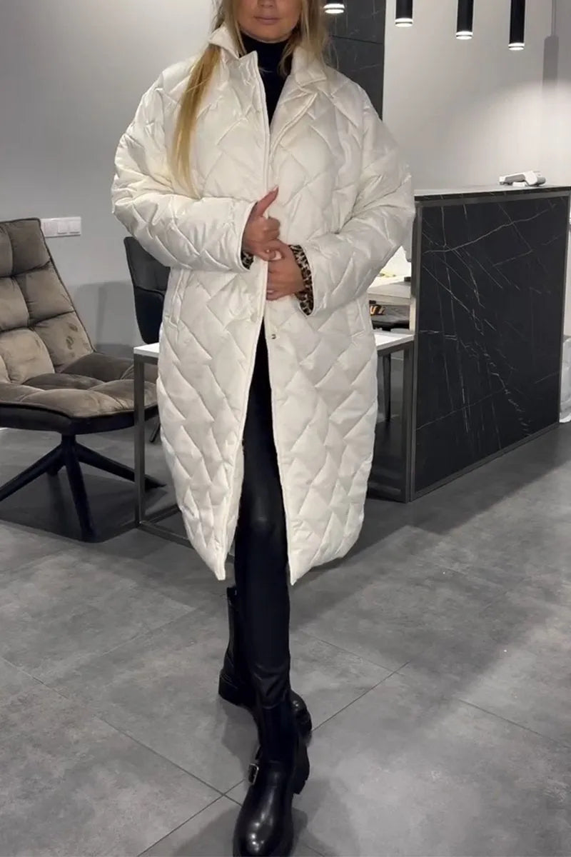 Luxe Quilted Mid Length Coat